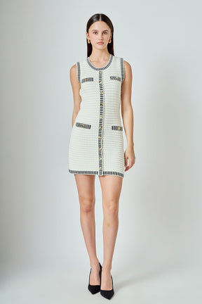 ENDLESS ROSE - Border Sweater Mini Dress - DRESSES available at Objectrare