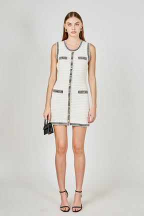 ENDLESS ROSE - Border Sweater Mini Dress - DRESSES available at Objectrare