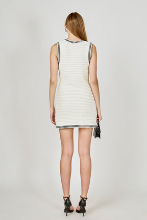 ENDLESS ROSE - Border Sweater Mini Dress - DRESSES available at Objectrare