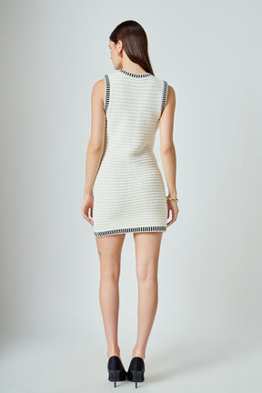 ENDLESS ROSE - Border Sweater Mini Dress - DRESSES available at Objectrare