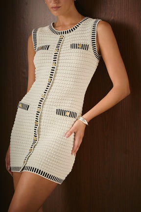 ENDLESS ROSE - Border Sweater Mini Dress - DRESSES available at Objectrare