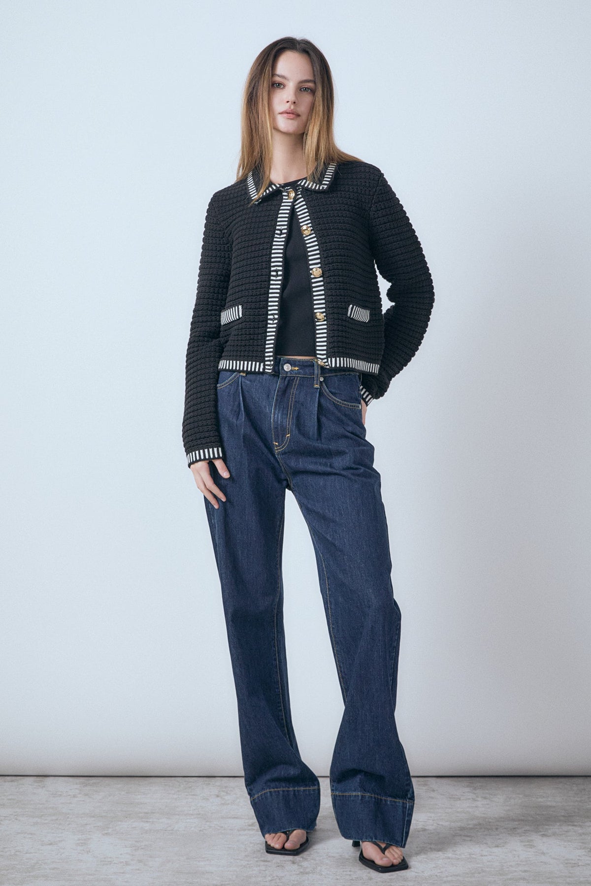 ENDLESS ROSE - Celine Border Buttoned Jacket - SWEATERS & KNITS available at Objectrare