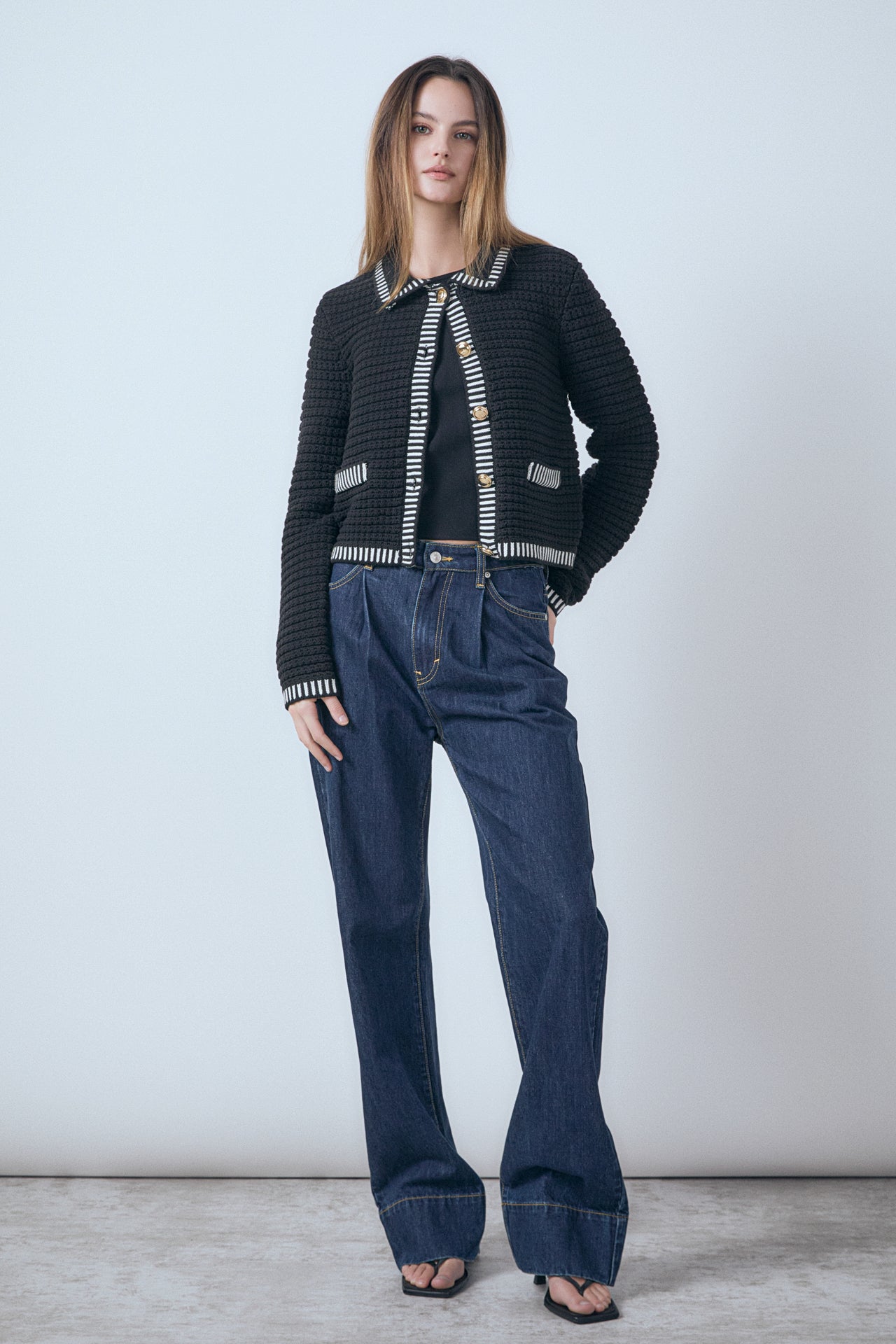 ENDLESS ROSE - Celine Border Buttoned Jacket - SWEATERS & KNITS available at Objectrare