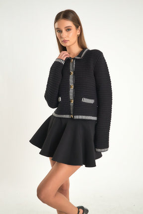 ENDLESS ROSE - Celine Border Buttoned Jacket - SWEATERS & KNITS available at Objectrare