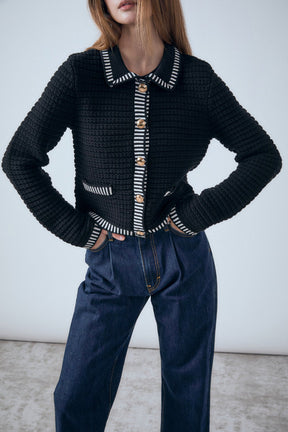 ENDLESS ROSE - Celine Border Buttoned Jacket - SWEATERS & KNITS available at Objectrare