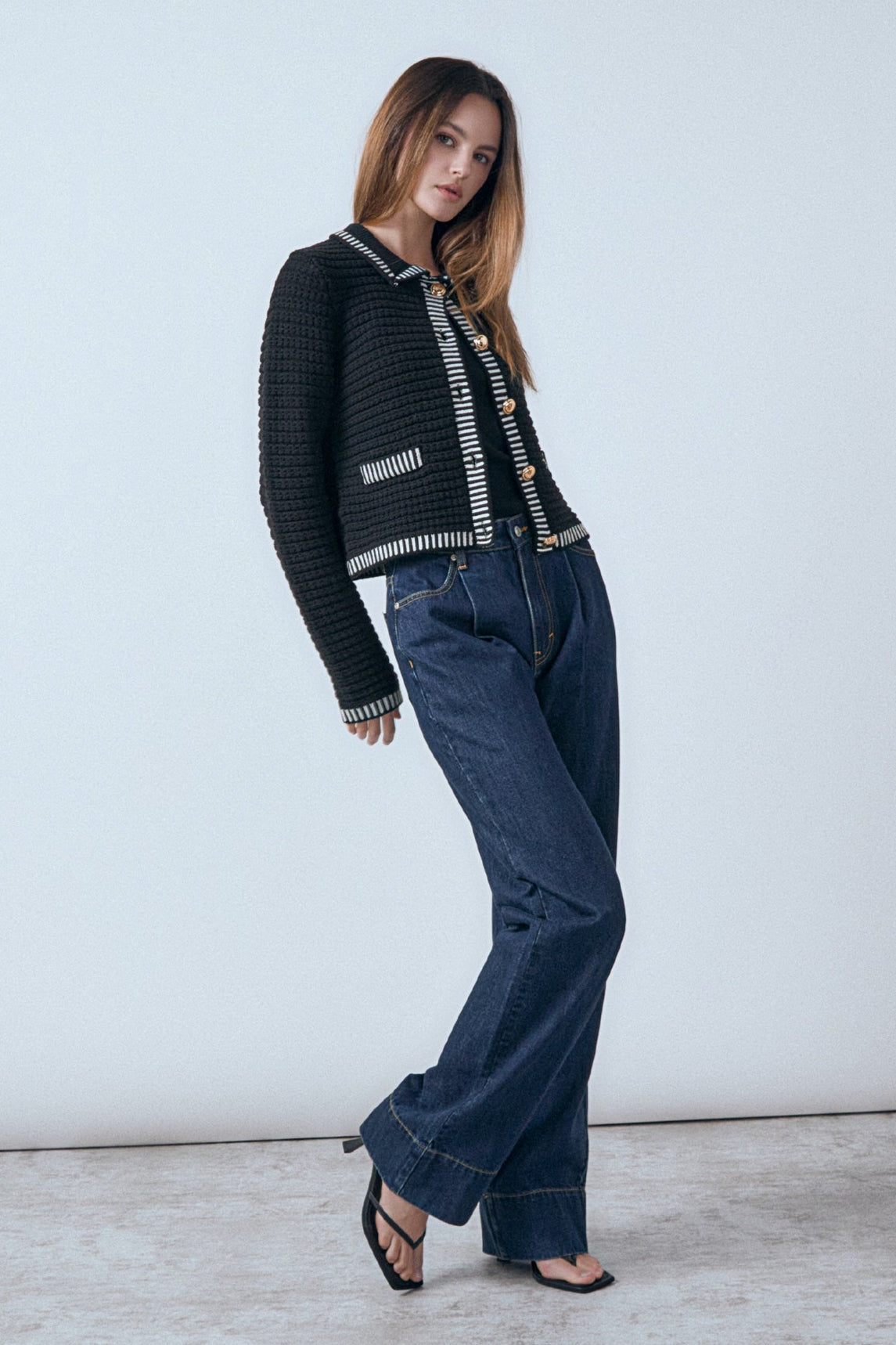 ENDLESS ROSE - Celine Border Buttoned Jacket - SWEATERS & KNITS available at Objectrare
