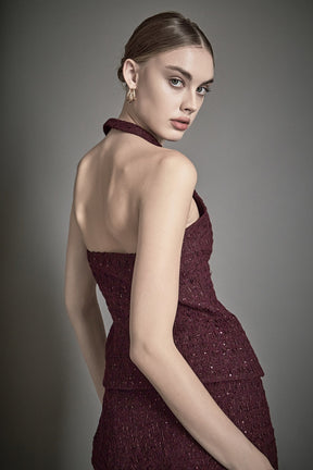 ENDLESS ROSE - Tweed Halter Vest - TOPS available at Objectrare