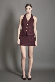 ENDLESS ROSE - Tweed Halter Vest - TOPS available at Objectrare