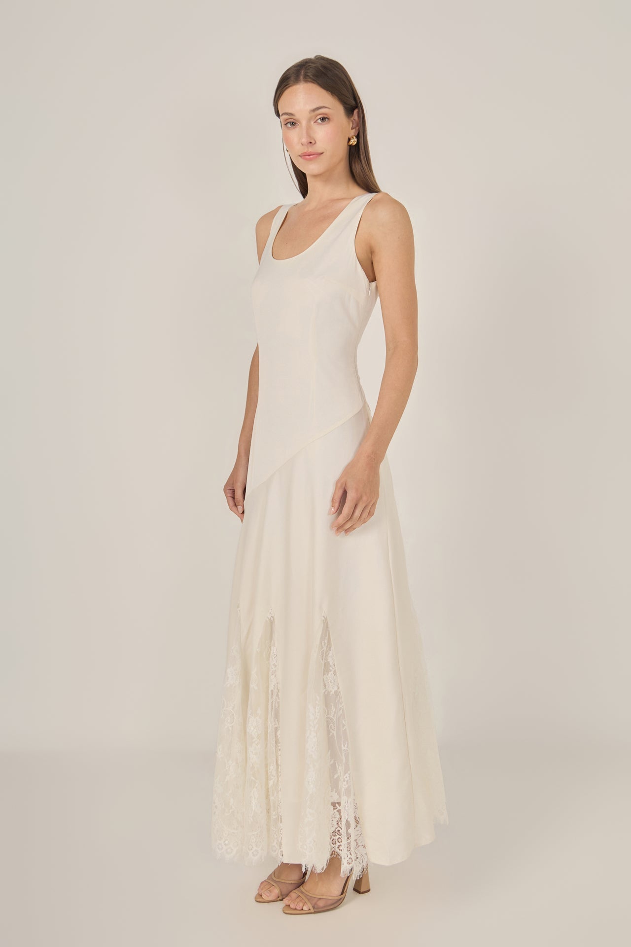 ENDLESS ROSE - Lace Satin Maxi Dress - DRESSES available at Objectrare