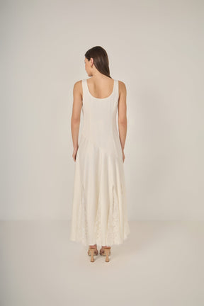 ENDLESS ROSE - Lace Satin Maxi Dress - DRESSES available at Objectrare