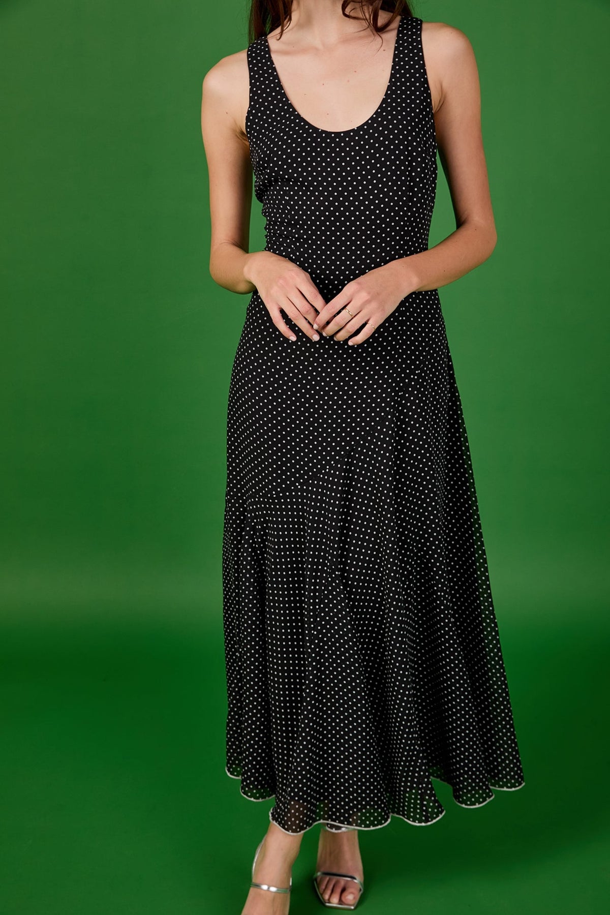 ENDLESS ROSE - Becca Chiffon Polka Dot Maxi Dress - DRESSES available at Objectrare