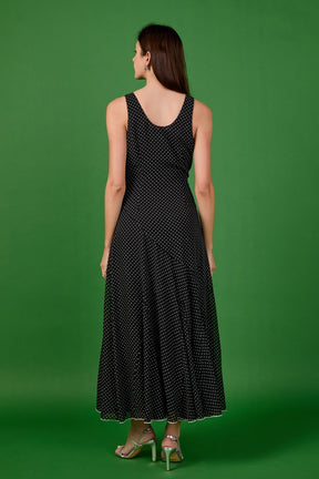 ENDLESS ROSE - Becca Chiffon Polka Dot Maxi Dress - DRESSES available at Objectrare