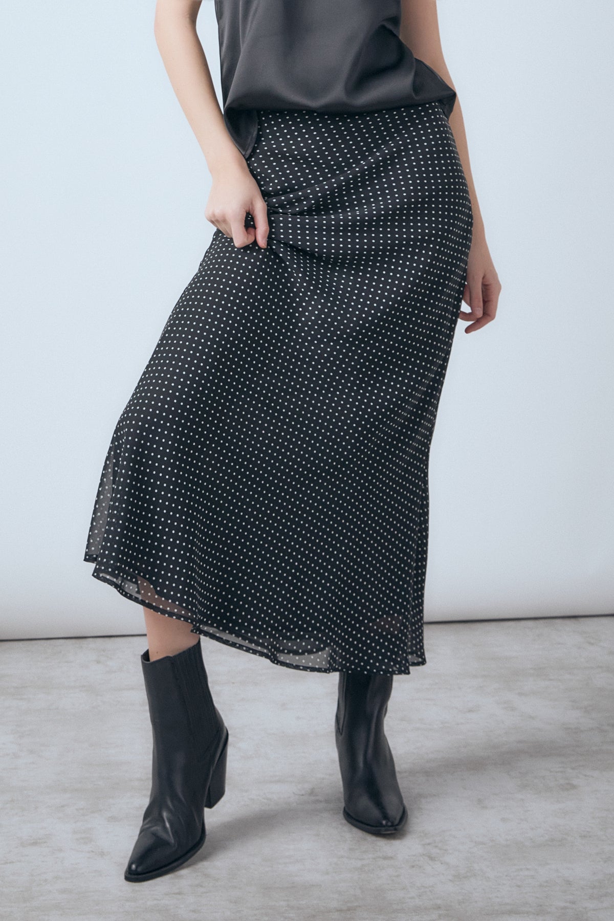 ENDLESS ROSE - Endless Rose - Endless Rose - Chiffon Polka Dot Maxi Skirt - SKIRTS available at Objectrare