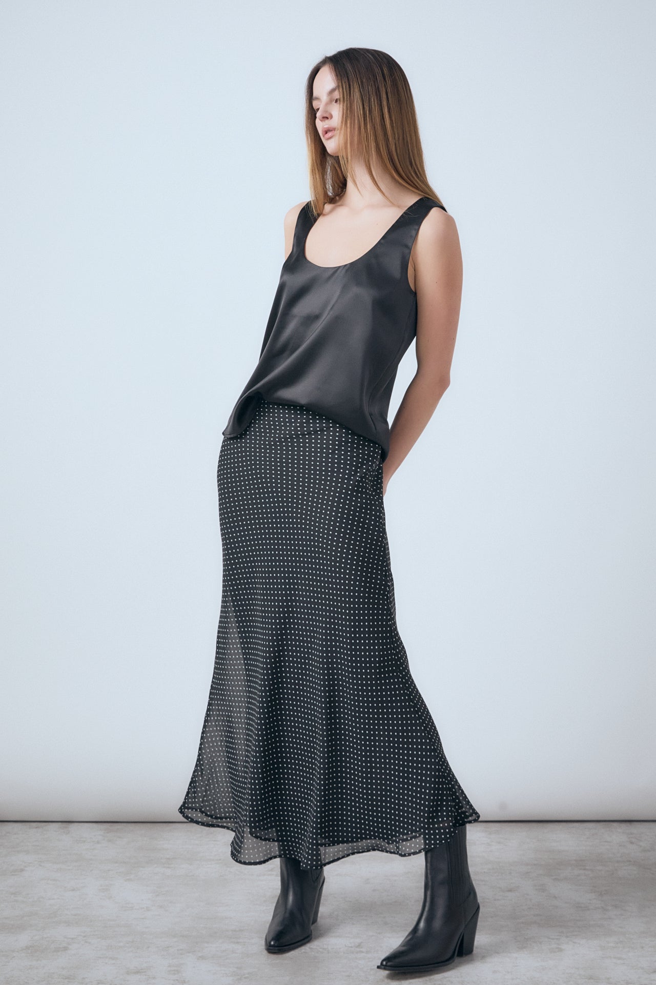 ENDLESS ROSE - Endless Rose - Endless Rose - Chiffon Polka Dot Maxi Skirt - SKIRTS available at Objectrare