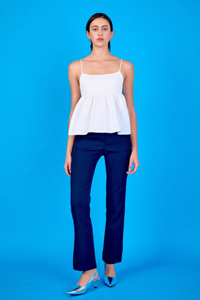 ENDLESS ROSE - Evelyn Back Tie Textured Babydoll Top - TOPS available at Objectrare
