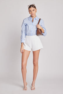 ENDLESS ROSE - Evelyn Textured Elastic Waist Shorts - SHORTS available at Objectrare
