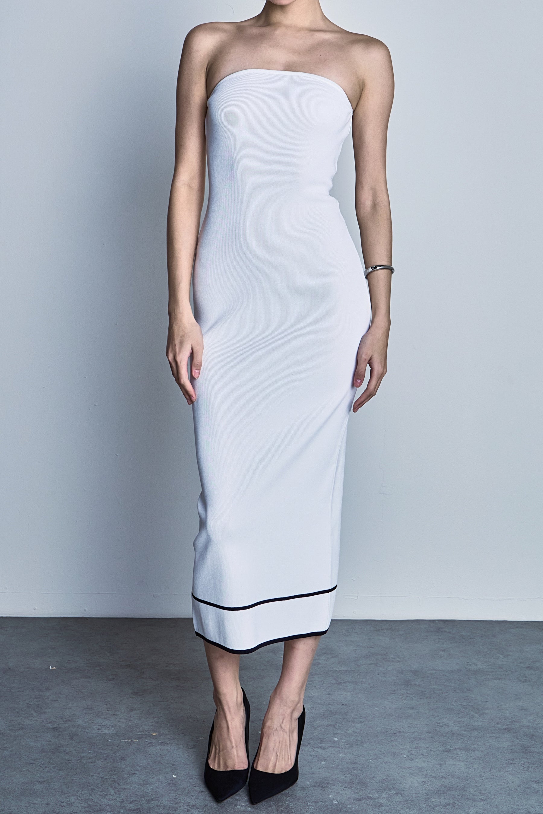 ENDLESS ROSE - Strapless Knit Midi Dress - DRESSES available at Objectrare