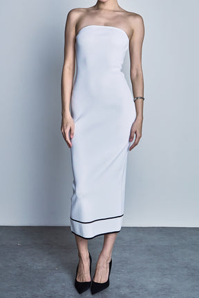 ENDLESS ROSE - Strapless Knit Midi Dress - DRESSES available at Objectrare