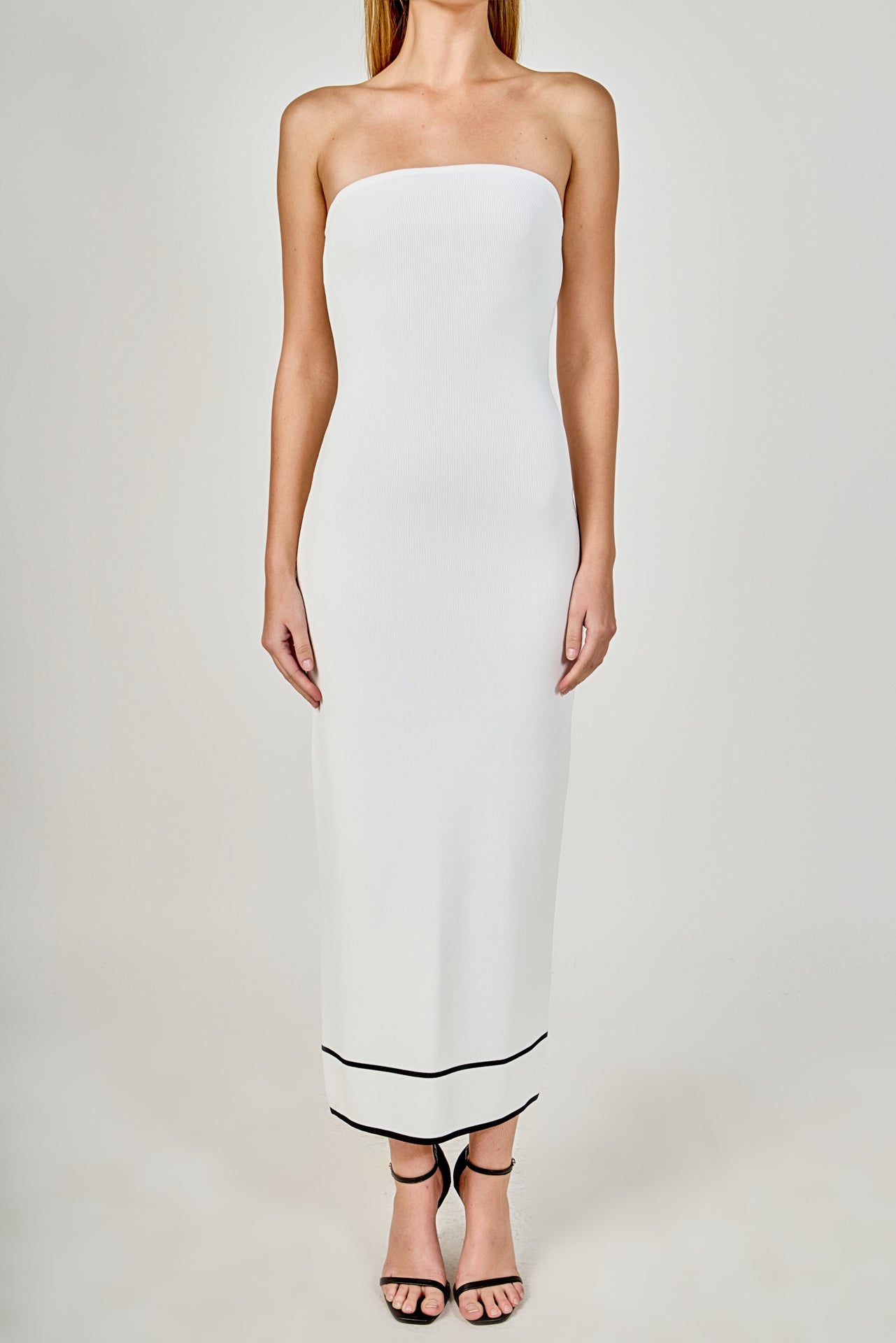 ENDLESS ROSE - Strapless Knit Midi Dress - DRESSES available at Objectrare