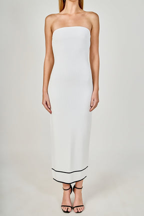 ENDLESS ROSE - Strapless Knit Midi Dress - DRESSES available at Objectrare