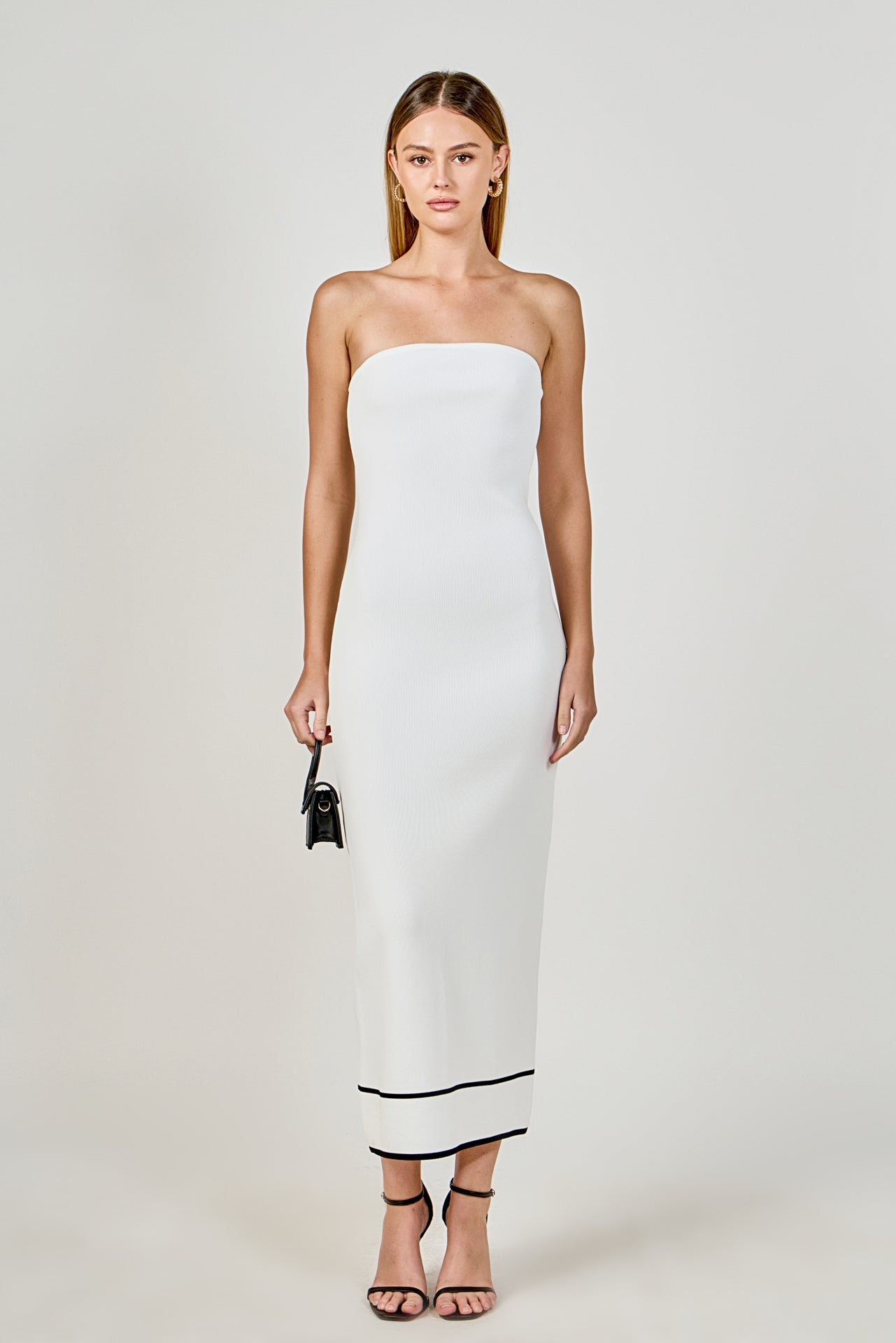 ENDLESS ROSE - Strapless Knit Midi Dress - DRESSES available at Objectrare