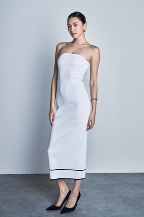 ENDLESS ROSE - Strapless Knit Midi Dress - DRESSES available at Objectrare