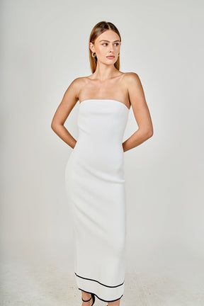 ENDLESS ROSE - Strapless Knit Midi Dress - DRESSES available at Objectrare