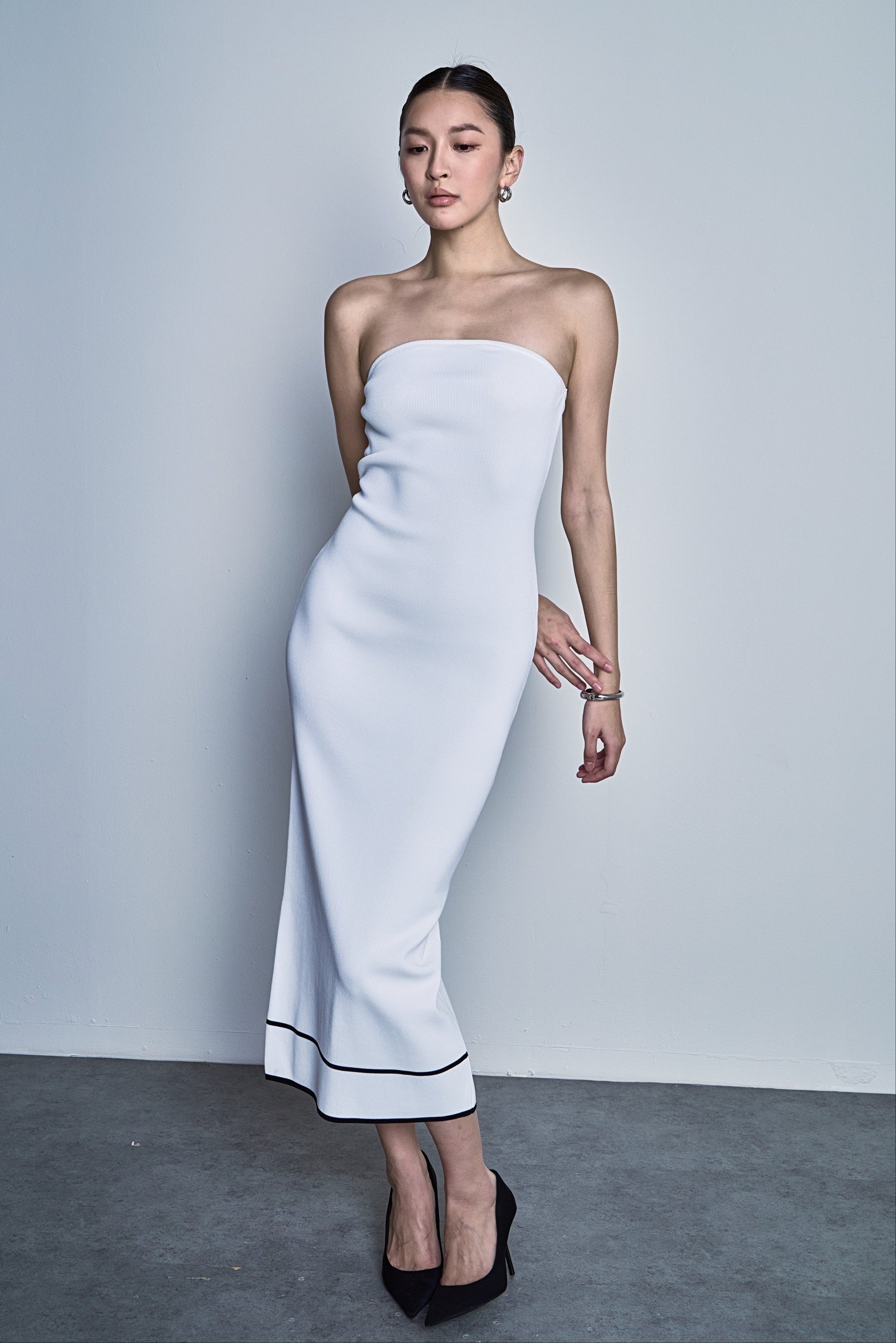 ENDLESS ROSE - Strapless Knit Midi Dress - DRESSES available at Objectrare
