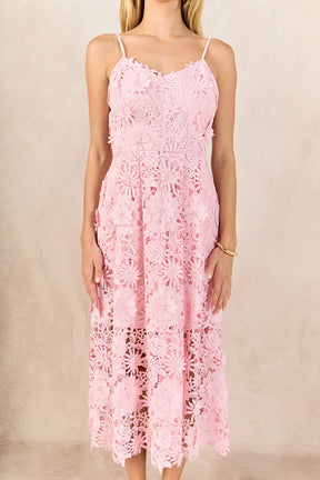 ENDLESS ROSE - 3D Applique Midi Dress - DRESSES available at Objectrare