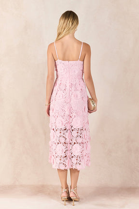 ENDLESS ROSE - 3D Applique Midi Dress - DRESSES available at Objectrare