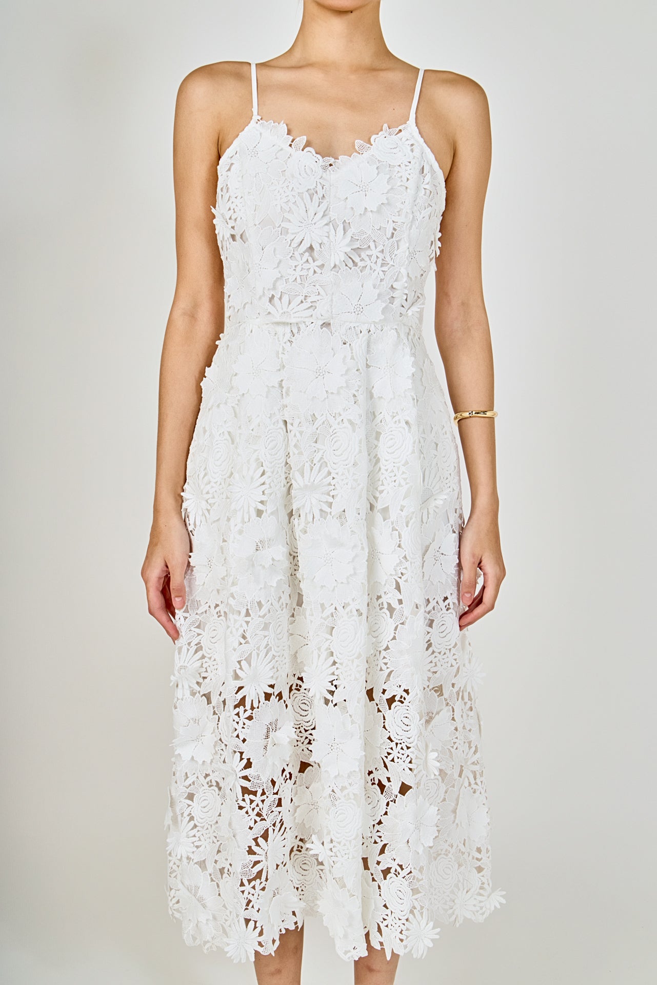 ENDLESS ROSE - 3D Applique Midi Dress - DRESSES available at Objectrare