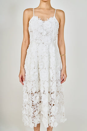 ENDLESS ROSE - 3D Applique Midi Dress - DRESSES available at Objectrare