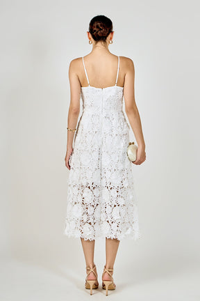 ENDLESS ROSE - 3D Applique Midi Dress - DRESSES available at Objectrare