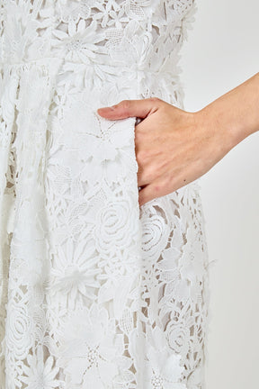 ENDLESS ROSE - 3D Applique Midi Dress - DRESSES available at Objectrare