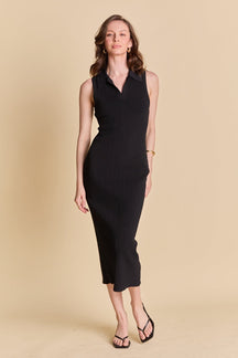 ENDLESS ROSE - Collared Sleeveless Maxi Dress - DRESSES available at Objectrare