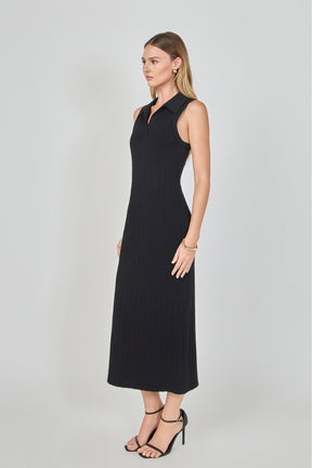 ENDLESS ROSE - Collared Sleeveless Maxi Dress - DRESSES available at Objectrare