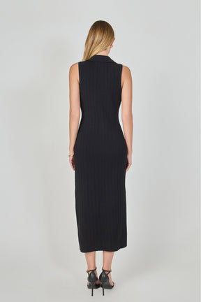 ENDLESS ROSE - Collared Sleeveless Maxi Dress - DRESSES available at Objectrare