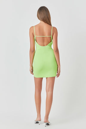 ENDLESS ROSE - Sweetheart Scooped Knit Mini Dress - DRESSES available at Objectrare