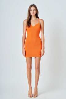 ENDLESS ROSE - Sweetheart Scooped Knit Mini Dress - DRESSES available at Objectrare