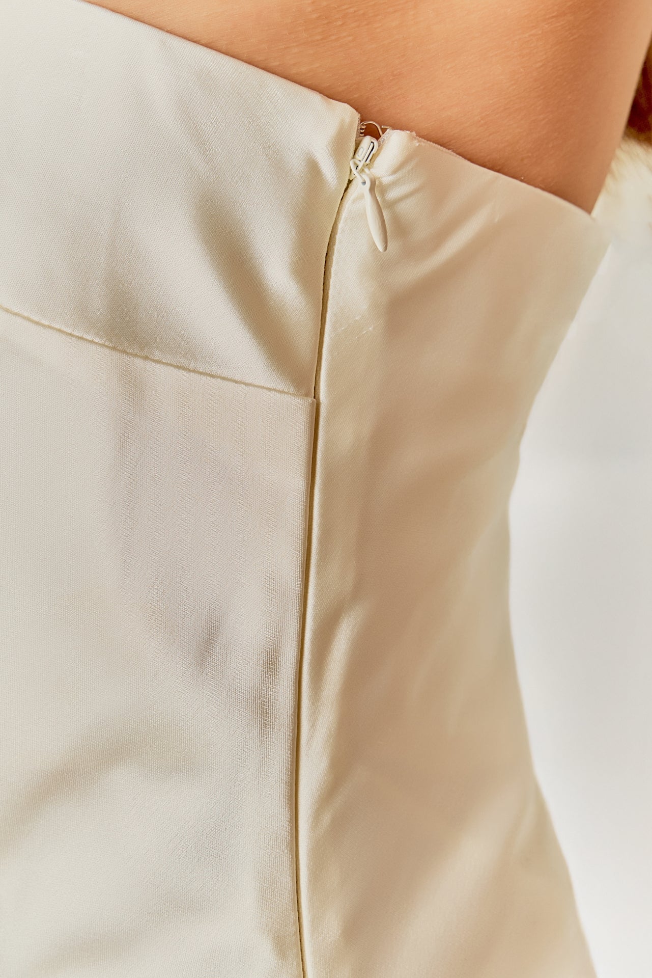 Strapless Satin Maxi Dress
