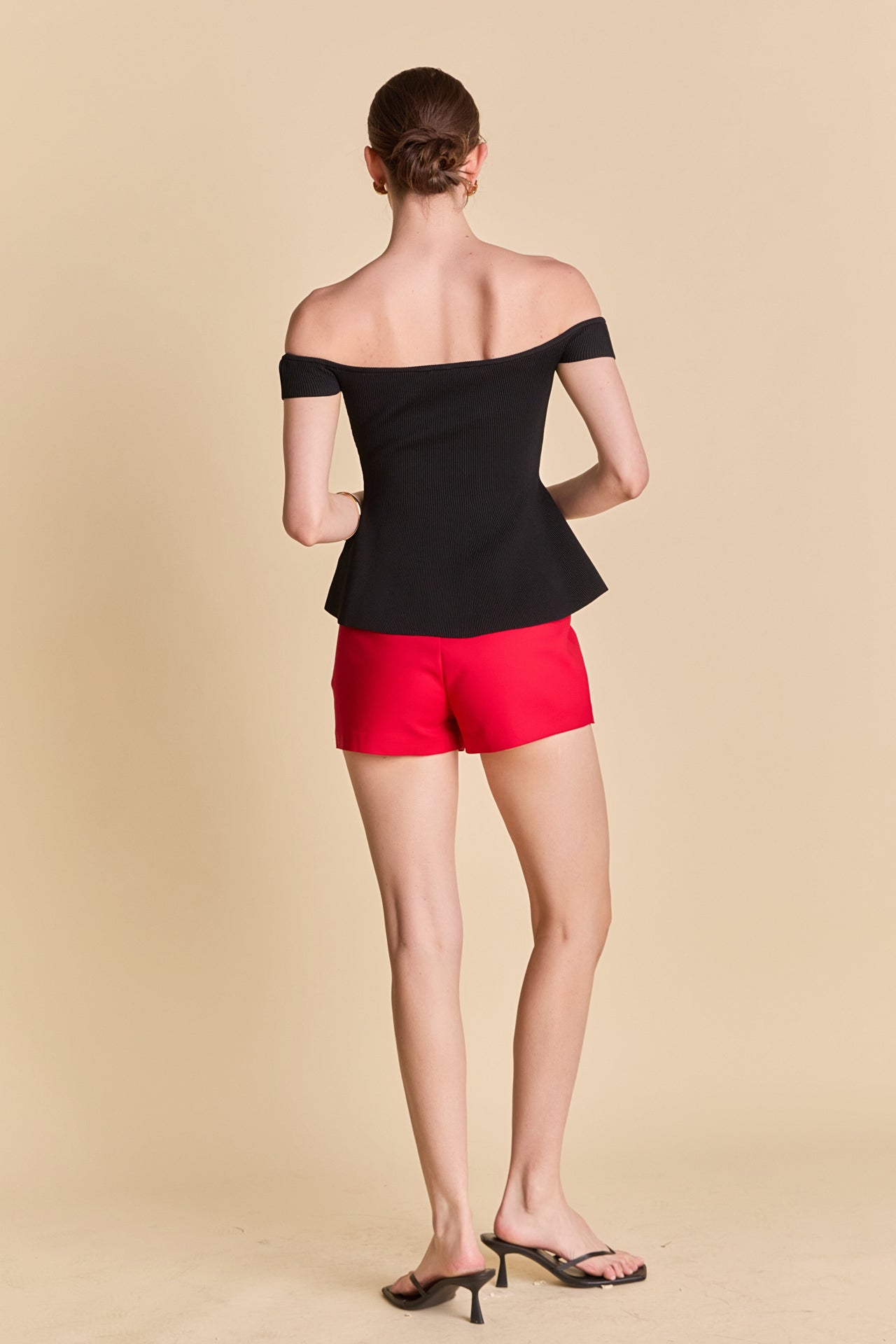 ENDLESS ROSE - Knit Pleated Off Shoulder Top - TOPS available at Objectrare