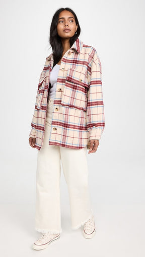 ENGLISH FACTORY - English Factory - Oversized Plaid Shacket with Pockets - COATS available at Objectrare