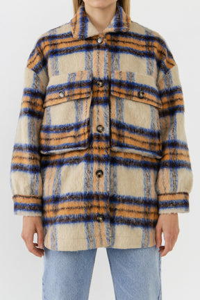 ENGLISH FACTORY - English Factory - Oversized Plaid Shacket with Pockets - COATS available at Objectrare