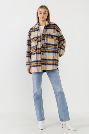 ENGLISH FACTORY - English Factory - Oversized Plaid Shacket with Pockets - COATS available at Objectrare