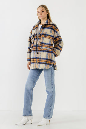 Oversized Plaid Shacket with Pockets
