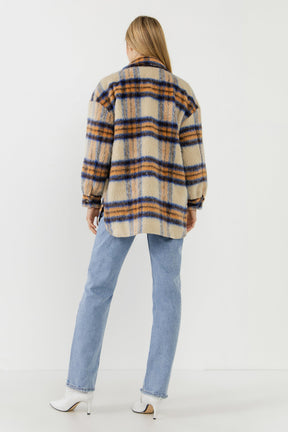 GREY LAB - Grey Lab - Oversized Plaid Shacket with Pockets - COATS available at Objectrare