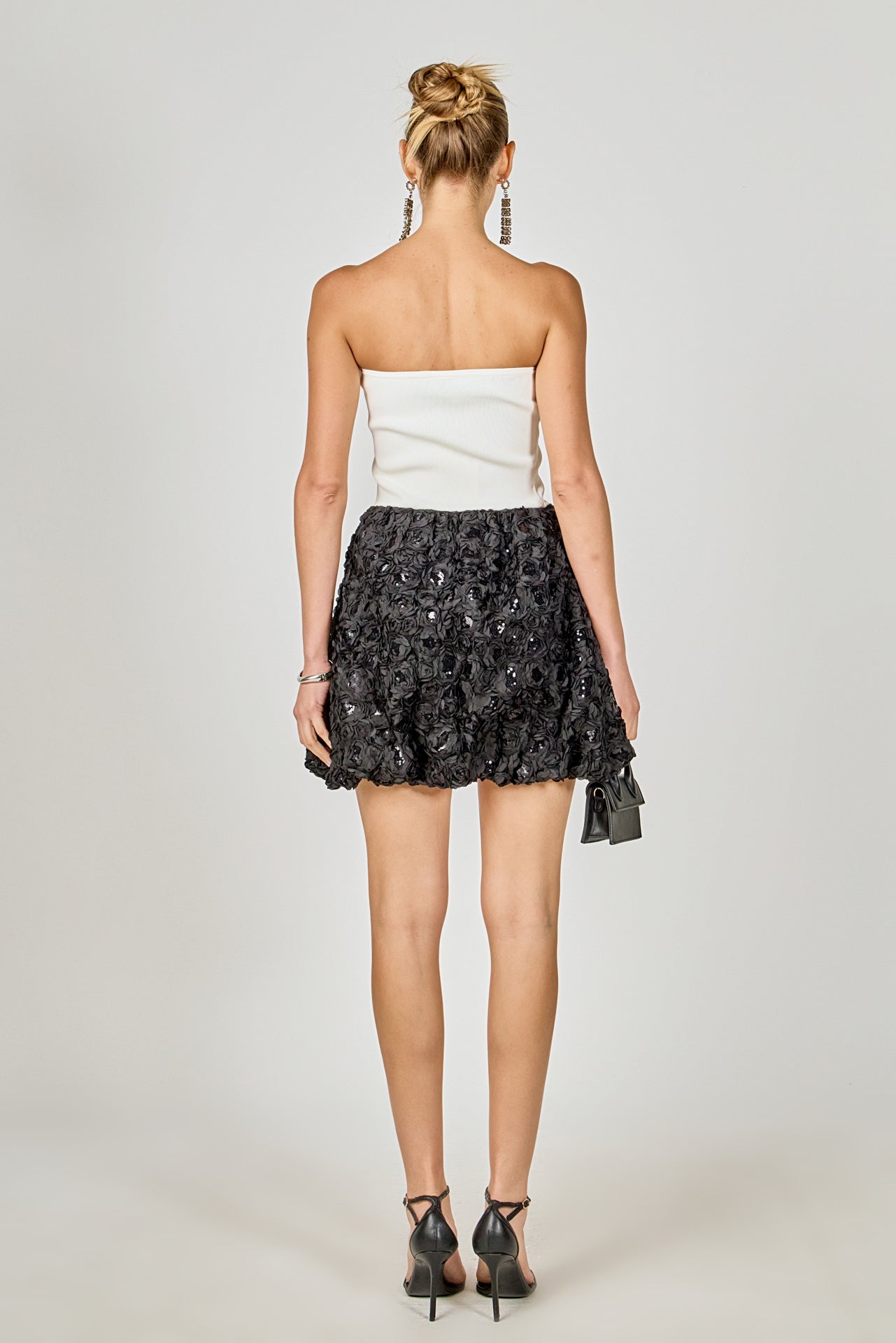 ENDLESS ROSE - Sabrina Floral Sequin Mixed Media Mini Dress - DRESSES available at Objectrare