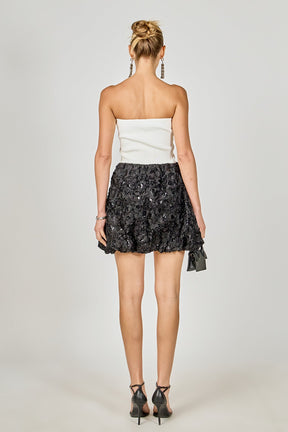 ENDLESS ROSE - Sabrina Floral Sequin Mixed Media Mini Dress - DRESSES available at Objectrare