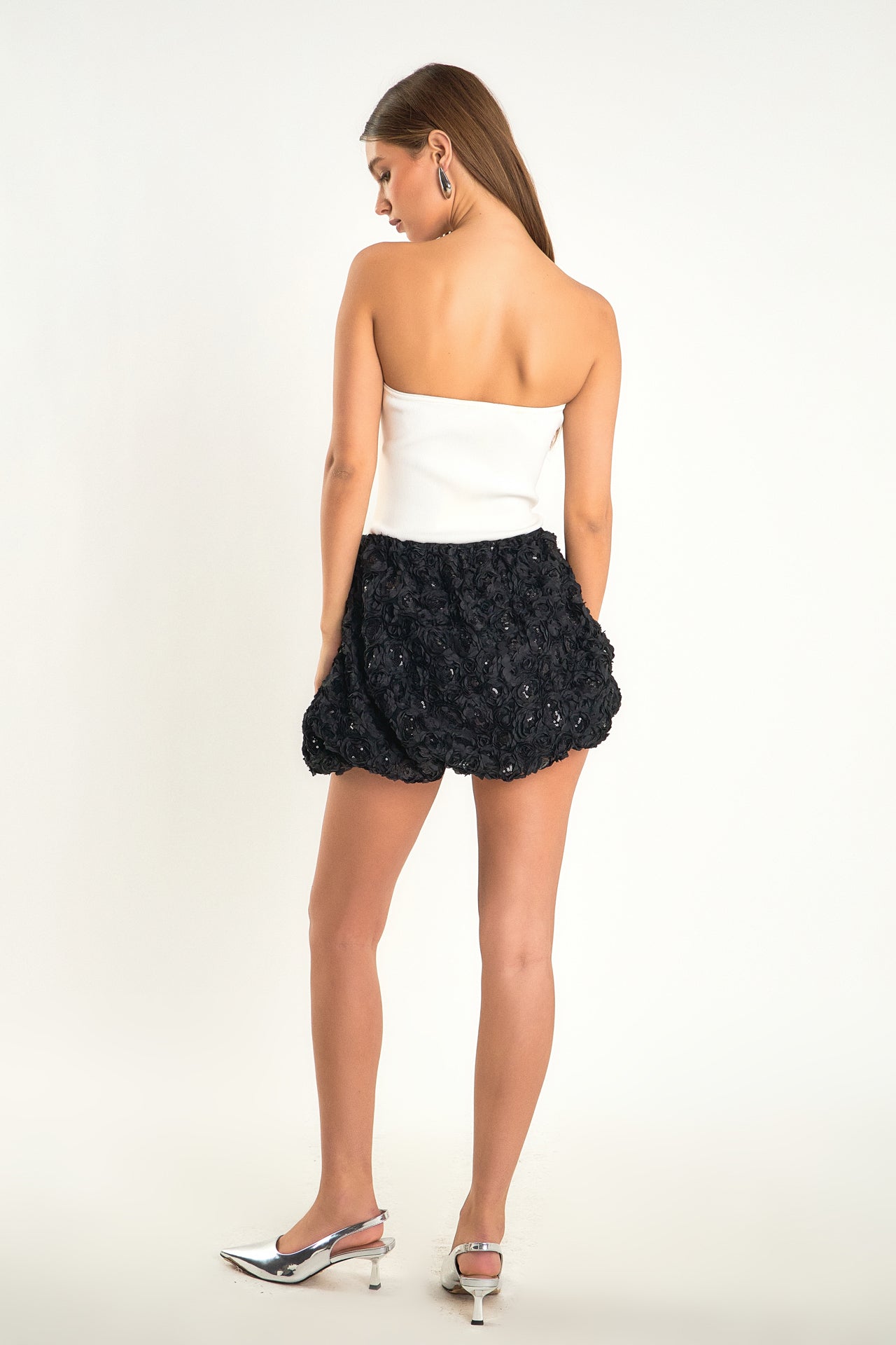 ENDLESS ROSE - Sabrina Floral Sequin Mixed Media Mini Dress - DRESSES available at Objectrare