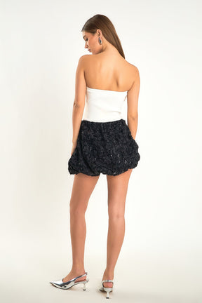 ENDLESS ROSE - Sabrina Floral Sequin Mixed Media Mini Dress - DRESSES available at Objectrare